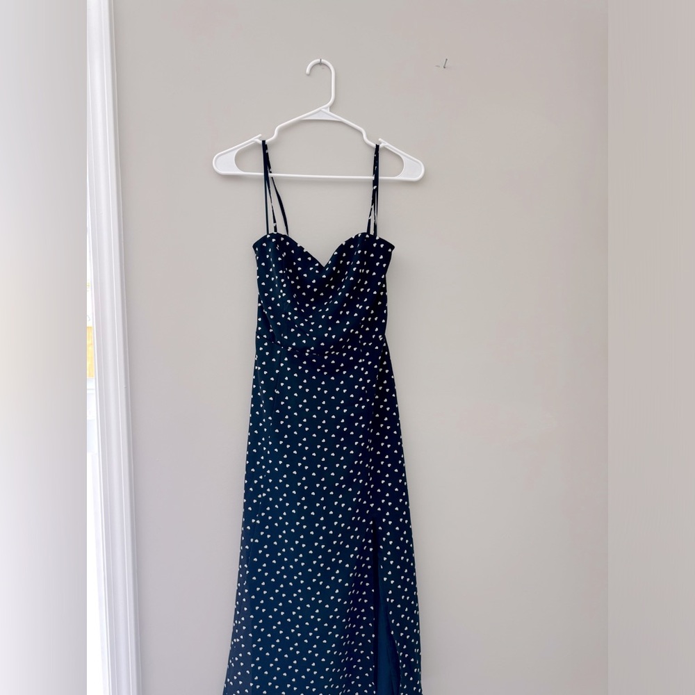 Francesca's Collections Navy and White Midi Dress - Picture 2 of 12